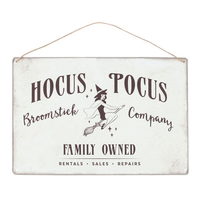 Hocus Pocus Broomstick Company Metal Hanging Sign