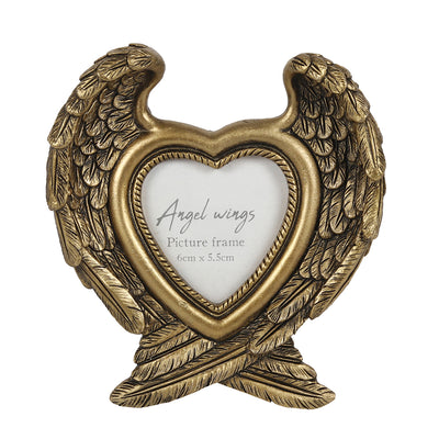 Antique Gold Angel Wing Photo Frame