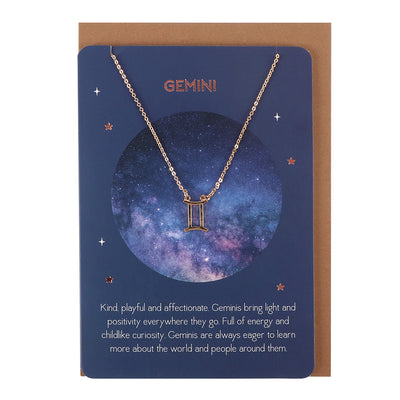 Gemini Zodiac Necklace Card