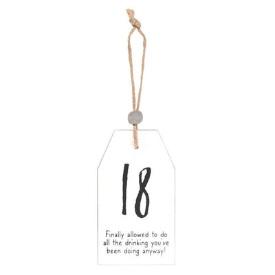 18 Milestone Birthday Hanging Sentiment Sign