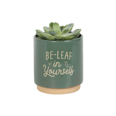Green Be-Leaf in Yourself Plant Pot