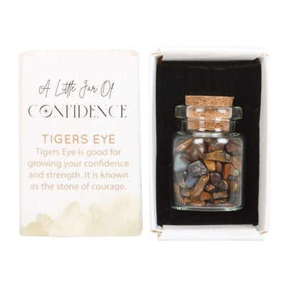 Jar of Confidence Tiger's Eye Crystal in a Matchbox