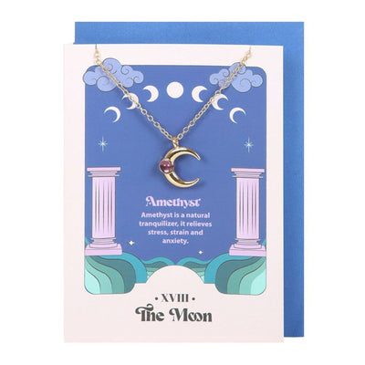 The Moon Celestial Amethyst Necklace Card
