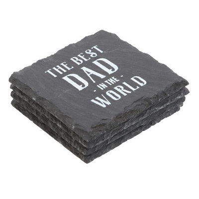 Set of 24 Slate Coasters for Him in Display