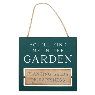 You'll Find Me in the Garden Reversible Hanging Sign