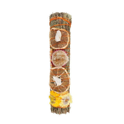 9in Ritual Wand Smudge Stick with Rosemary, Palo Santo and Quartz
