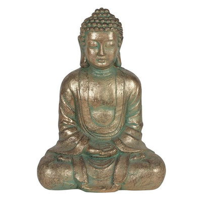 Verdigris Effect 58cm Hands In Lap Sitting Garden Buddha