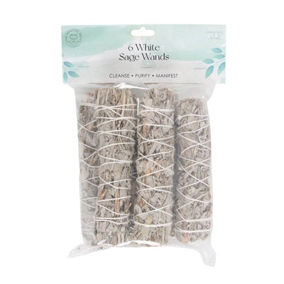 Pack of 6 15cm Medium White Sage Smudge Stick Wands