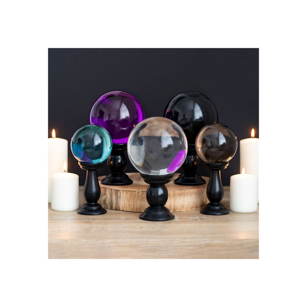 Large Clear Crystal Ball on Stand