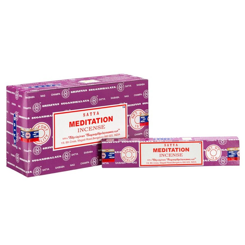 Set of 12 Packets of Meditation Incense Sticks by Satya