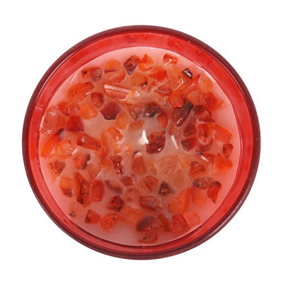 Root Chakra Strawberry Crystal Chip Candle