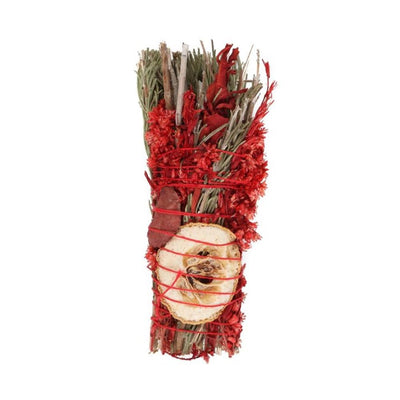 6in Ritual Wand Smudge Stick with Rosemary, Sage and Red Jasper