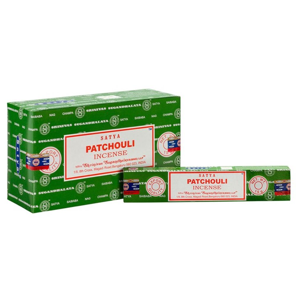 Set of 12 Packets of Patchouli Incense Sticks by Satya