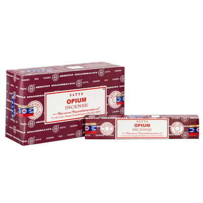 Set of 12 Packets of Opium Incense Sticks by Satya